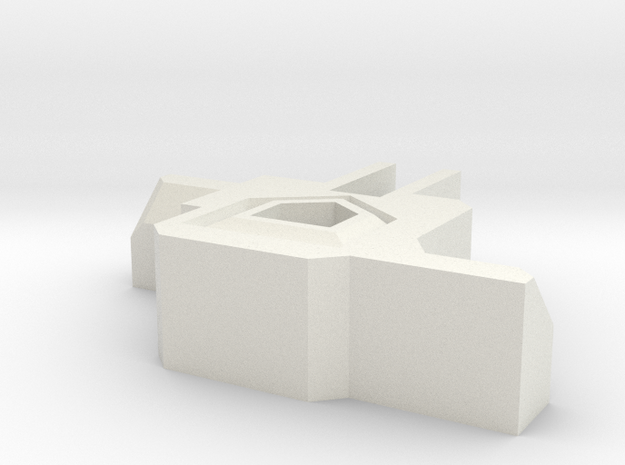 Grip-Enhanced Pentagonal Knob
  in White Natural Versatile Plastic