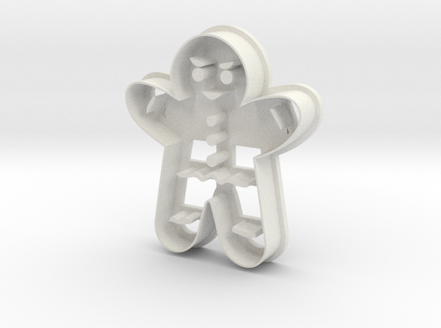 Gingerbread Cookie Cutter  
 in White Natural Versatile Plastic
