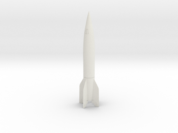 1/100 German rocket V2 A4 in White Natural Versatile Plastic