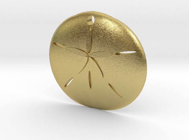 Sand Dollar earring in Natural Brass