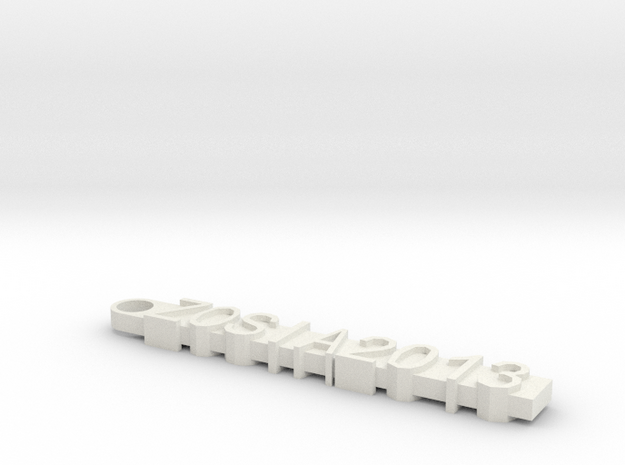 Personalized Key Chain
 in White Natural Versatile Plastic