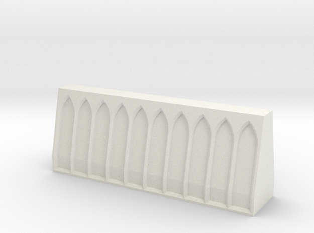 Jersey Barricade with Gothic Arches in White Natural Versatile Plastic