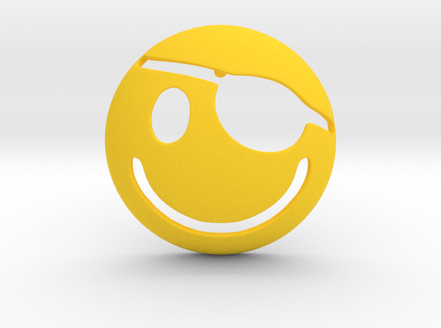 Hack the Planet Smile Pendant ⛧ VIL ⛧ in Yellow Processed Versatile Plastic