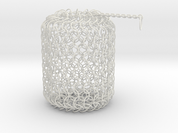 Large Chain Maille Dice Bag in White Natural Versatile Plastic