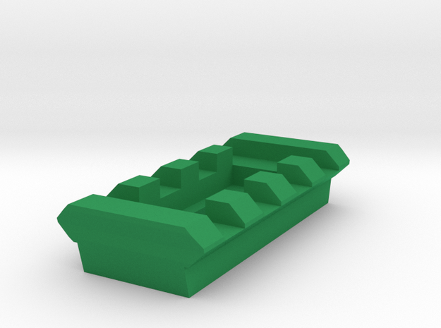 Lightweight Picatinny Rail (4-Slots) (Predrilled) in Green Processed Versatile Plastic