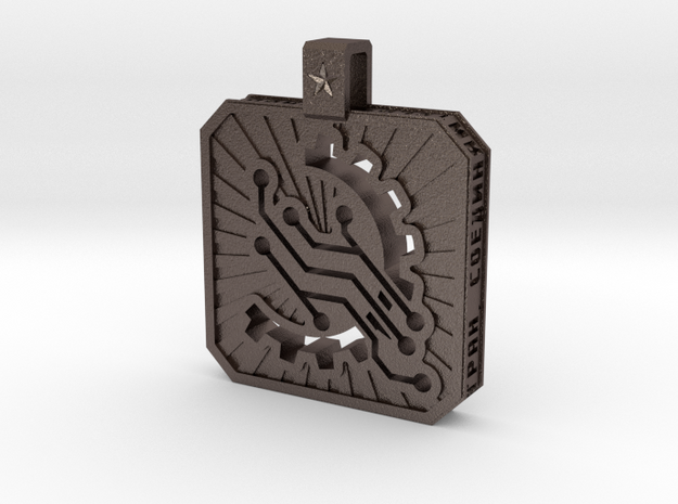 Automata Collective Pendant in Polished Bronzed-Silver Steel
