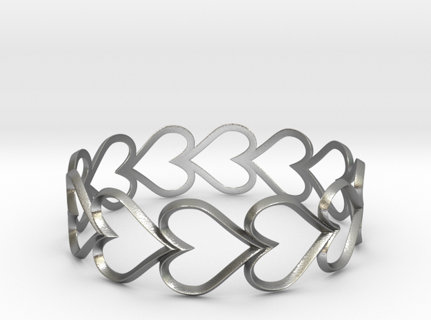 Hearts in Natural Silver