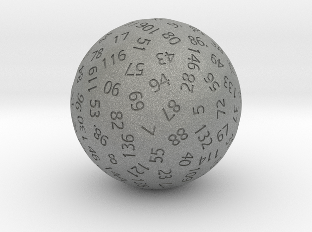d147 Sphere Dice in Gray PA12