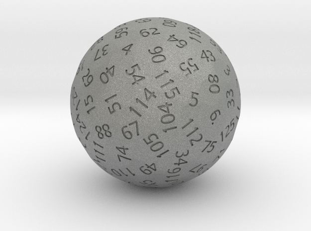 d131 Sphere Dice in Gray PA12