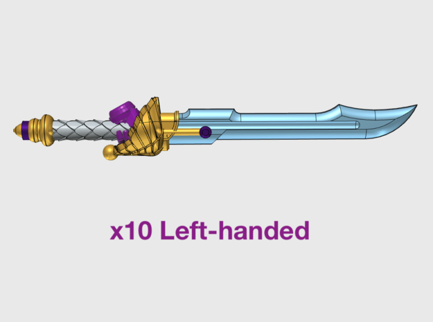 10x Left-handed Energy Sword : Charnbal in Tan Fine Detail Plastic