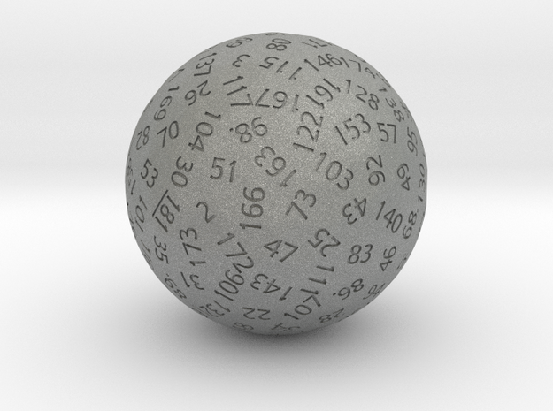 d181 Sphere Dice in Gray PA12