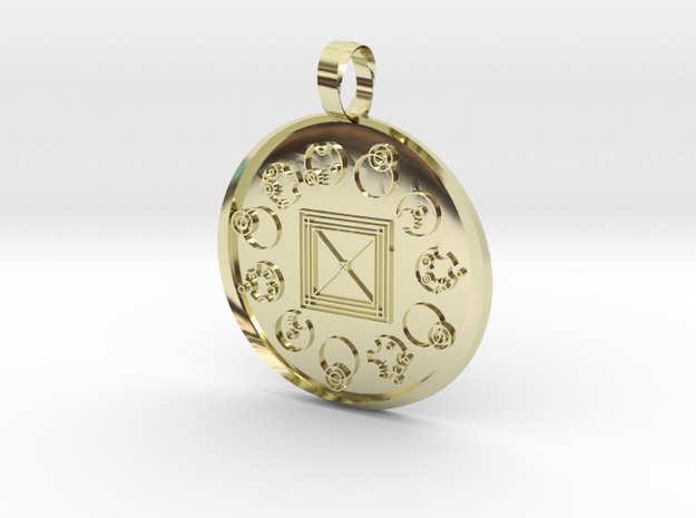 Sharpness Pendant 21mm  in 14k Gold Plated Brass