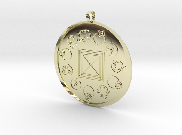 Sharpness Pendant 42mm in 14k Gold Plated Brass