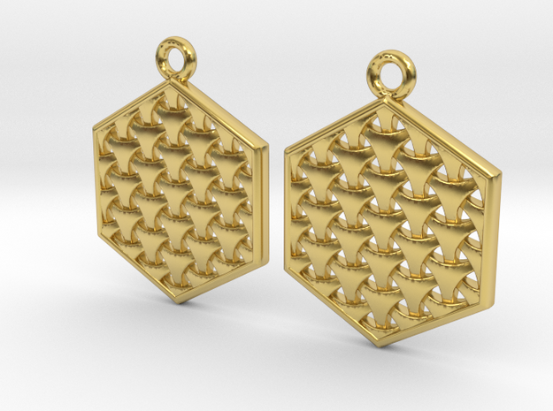 Knitted triangles in hexa in Polished Brass