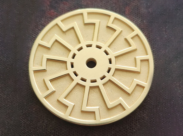 Sonnenrad - Black Sun - Sun Wheel Charm in 14k Gold Plated Brass