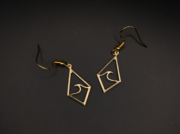Wave Tie Translucent - Drop Earrings in Natural Brass