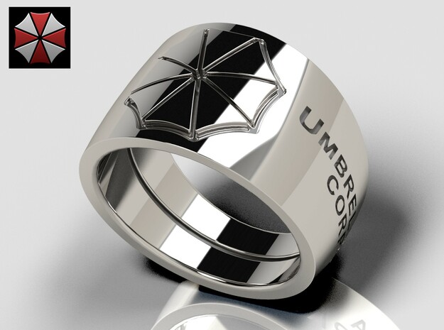 Umbrella Corporation Ring in Polished Silver: 10 / 61.5