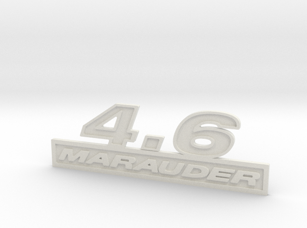  46-MARAUDER Fender Emblem in White Natural Versatile Plastic