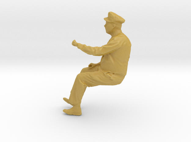 Seated motorman figure O or HO scale in Tan Fine Detail Plastic: 1:48 - O