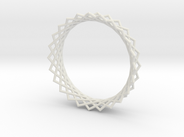 Hyperboloid ring in White Natural Versatile Plastic