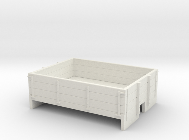 OO9 3 plank dropside open wagon (short) in White Natural Versatile Plastic
