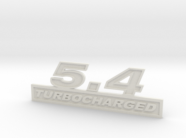 54-TURBOCHARGED Fender Emblem in White Natural Versatile Plastic