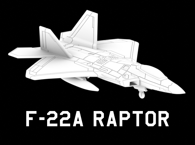 1:285 Scale F-22A (Drop Tanks) in White Natural Versatile Plastic