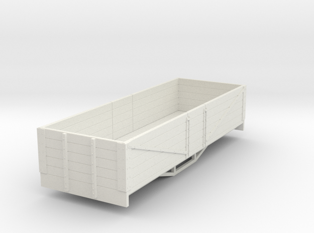 OO9 bogie 5 plank open wagon (short) in White Natural Versatile Plastic