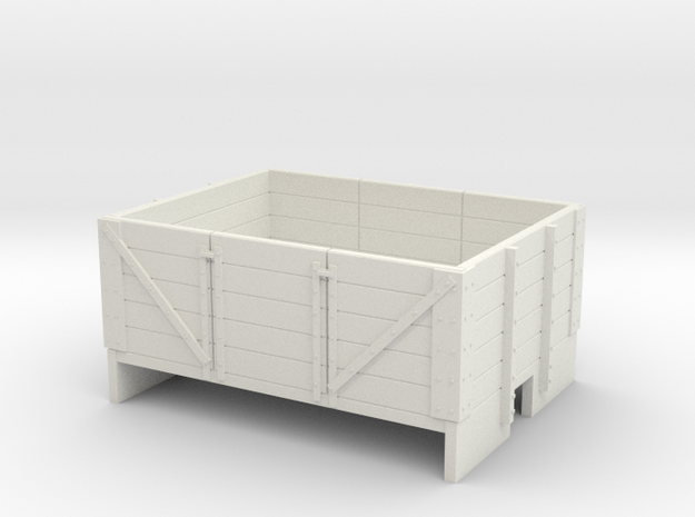 OO9 5 plank open wagon (short) in White Natural Versatile Plastic