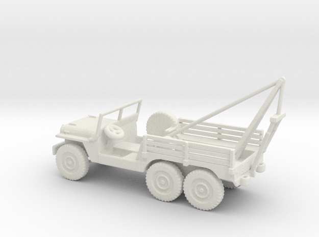1/87 Scale 6x6 Jeep MT Wrecker in White Natural Versatile Plastic