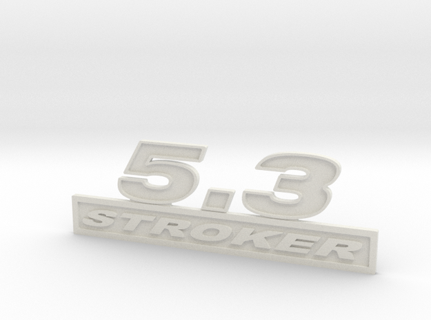 53-STROKER Fender Emblem in White Natural Versatile Plastic
