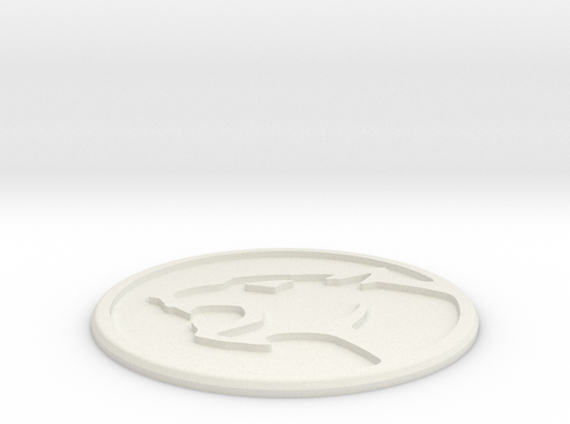 Panther-Grill-100mm Emblem in White Natural Versatile Plastic
