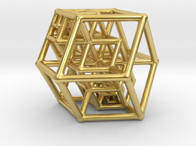 pendantTesseract in Polished Brass: Small