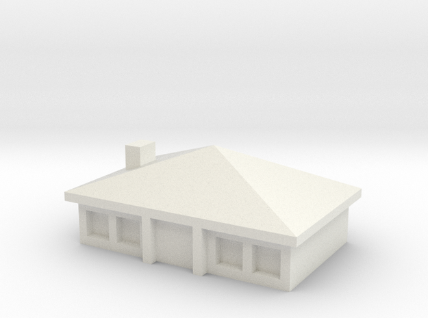 1:400 House 3 in White Natural Versatile Plastic