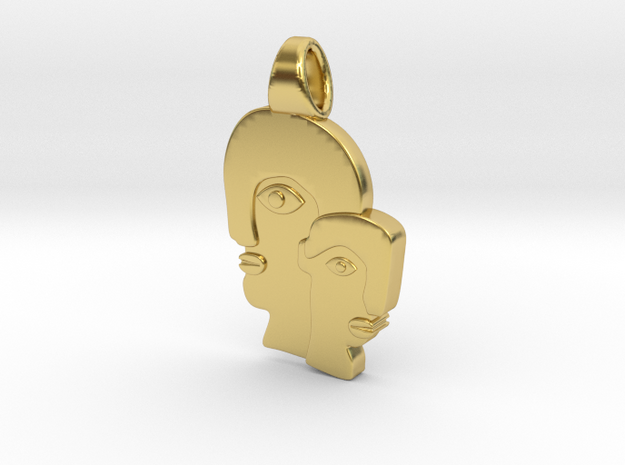Abstract faces in Polished Brass