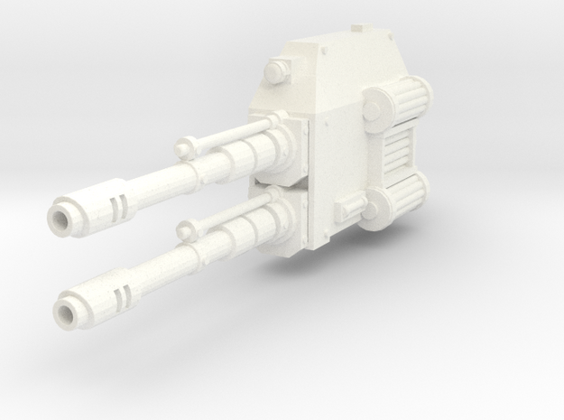 Mech Dual Gun Left Arm in White Processed Versatile Plastic