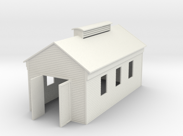 Engine Shed Single Stall 1:120 in White Natural Versatile Plastic
