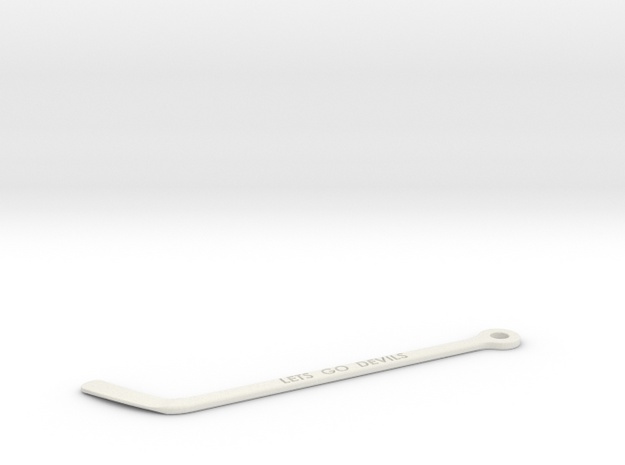 Hockey Stick Key Chain in White Natural Versatile Plastic