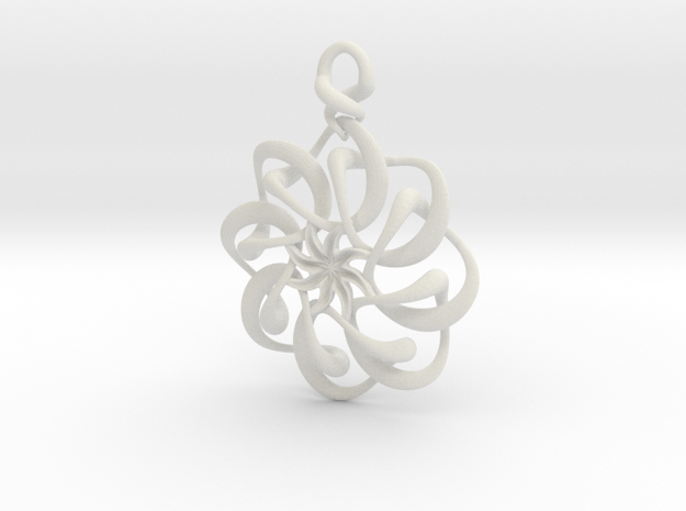 Twisted earring... or pendant in White Natural Versatile Plastic