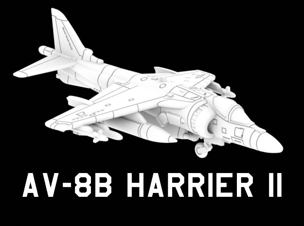 AV-8B Harrier II Plus (Loaded) in White Natural Versatile Plastic: 1:220 - Z