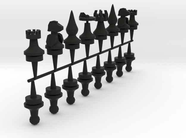 chess pieces type b in Black Natural Versatile Plastic