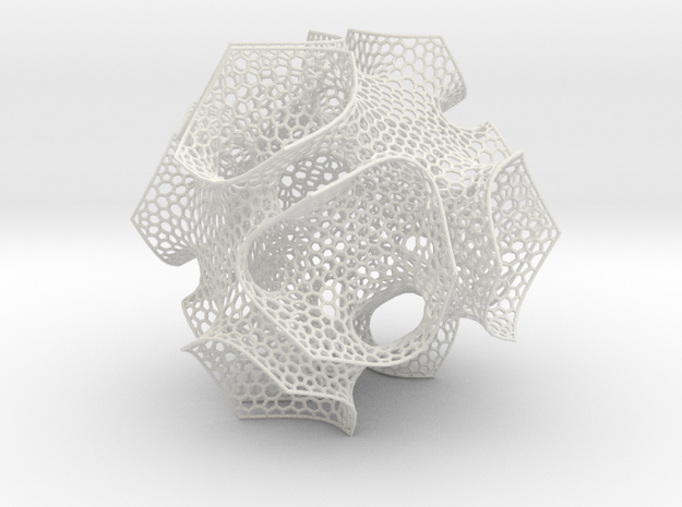 CD triply periodic minimal surface, coarse mesh in White Natural Versatile Plastic
