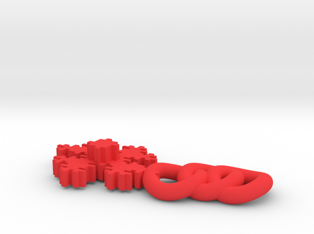 Fractal Pendant in Red Processed Versatile Plastic