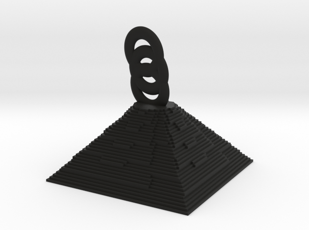 pryamid pendant 6 cm in Black Natural Versatile Plastic