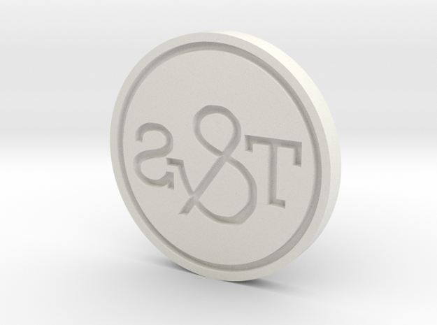 T&S Stamp emboss w ring in White Natural Versatile Plastic