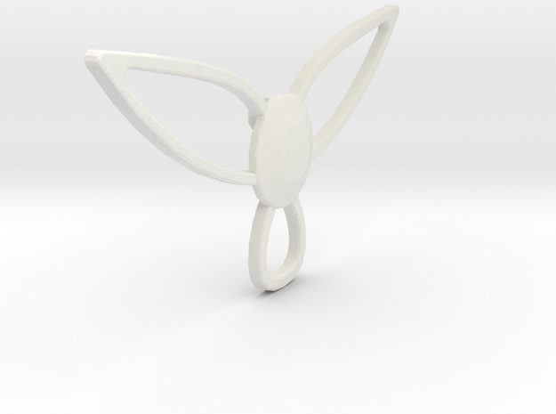 Winged pendant in White Natural Versatile Plastic