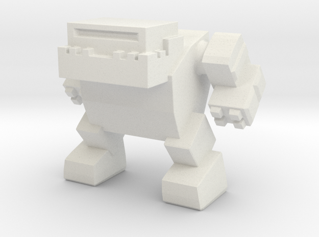Bulldog Robot in White Natural Versatile Plastic