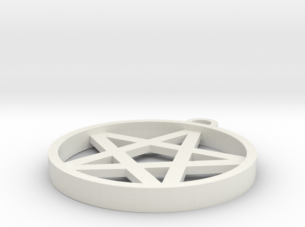 Simple Pentagram Pendant in White Natural Versatile Plastic