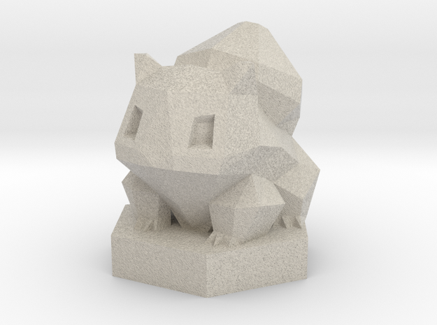 Low-poly Ivysaur With Stand in Natural Sandstone