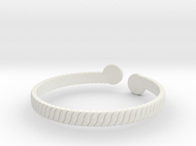 Simple Braided Bracelet -v1b in White Natural Versatile Plastic